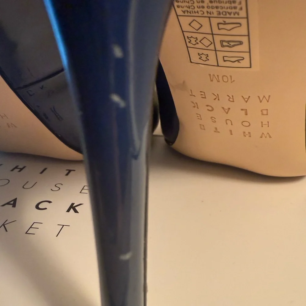 White House Black Market Blue Patent Leather Heels - Picture 7 of 16